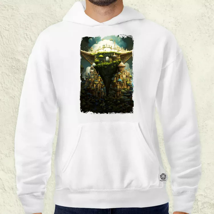 Pareidolia Yoda város fantázia v4 férfi pulóver