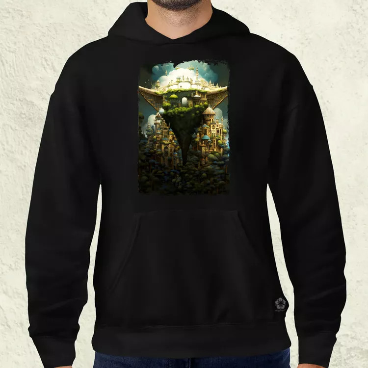 Pareidolia Yoda város fantázia v4 férfi pulóver