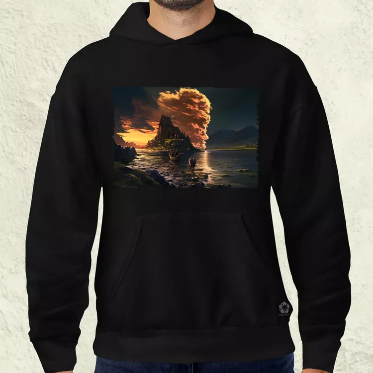 Pareidolia Ragnar skandináv táj fantázia v1 férfi pulóver