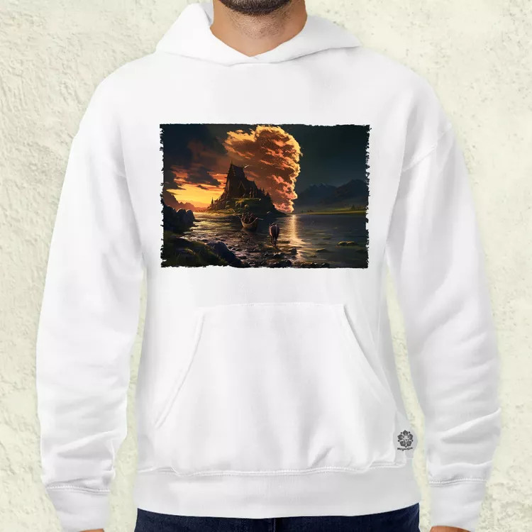 Pareidolia Ragnar skandináv táj fantázia v1 férfi pulóver