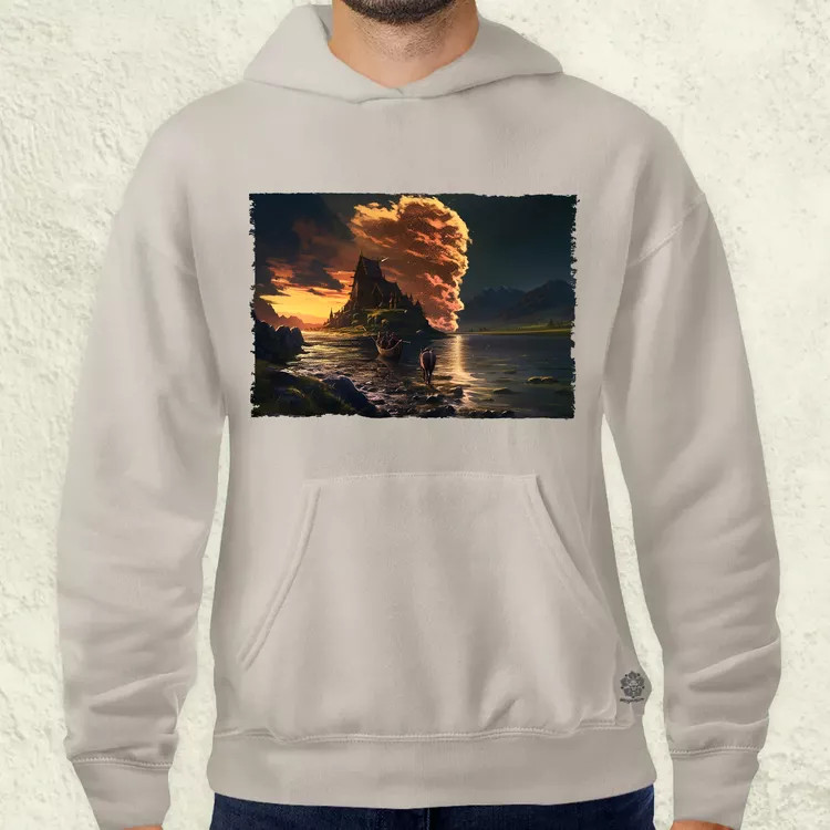 Pareidolia Ragnar skandináv táj fantázia v1 férfi pulóver