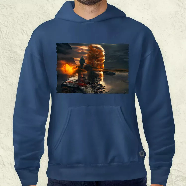 Pareidolia Ragnar skandináv táj fantázia v3 férfi pulóver