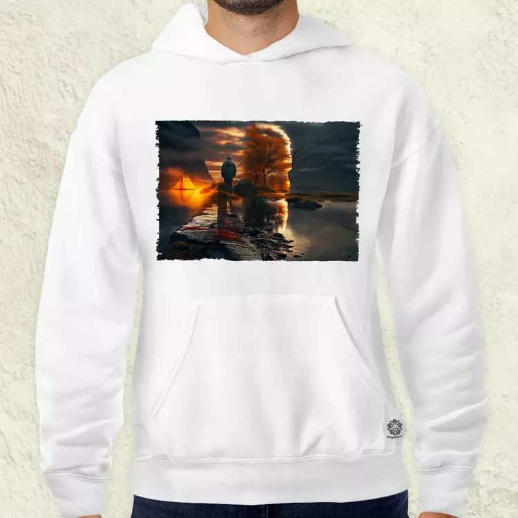 Pareidolia Ragnar skandináv táj fantázia v3 férfi pulóver