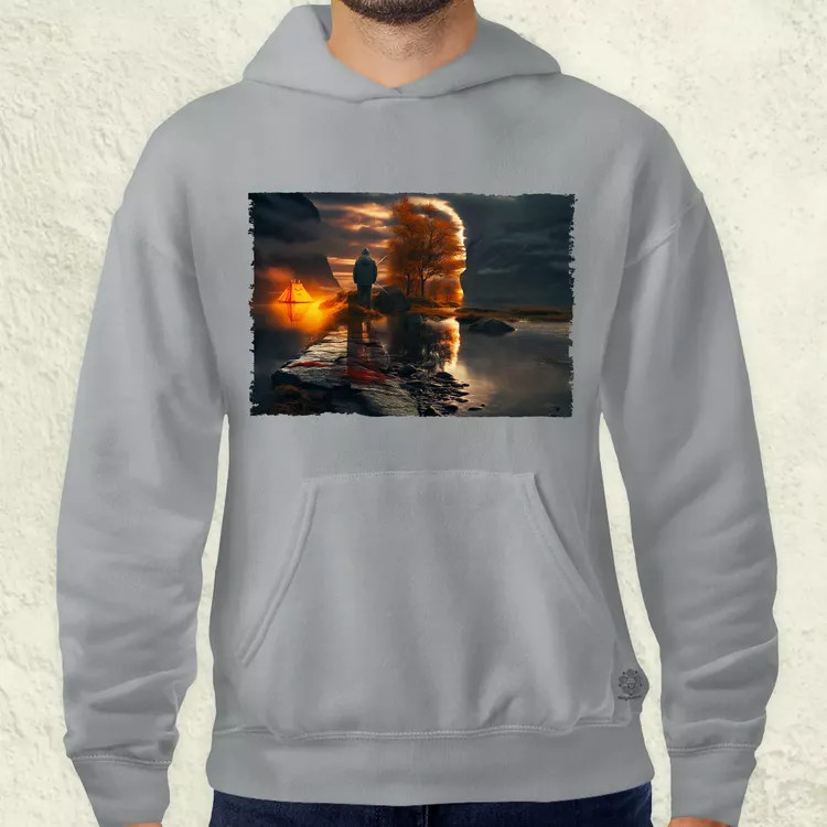 Pareidolia Ragnar skandináv táj fantázia v3 férfi pulóver