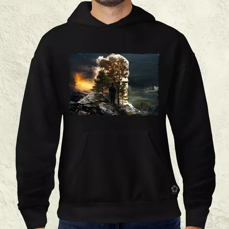 Pareidolia Ragnar skandináv táj fantázia v5 férfi pulóver