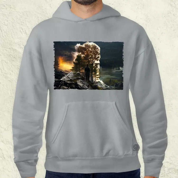 Pareidolia Ragnar skandináv táj fantázia v5 férfi pulóver