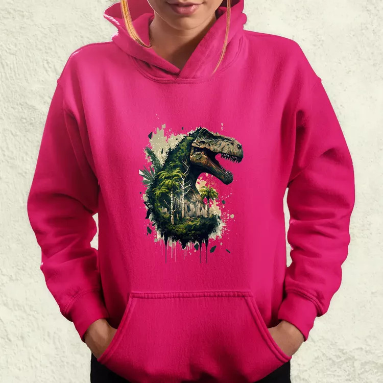 T-rex dzsungelben v1 női pulóver
