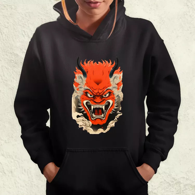 Hannya maszk fantázia v4 női pulóver
