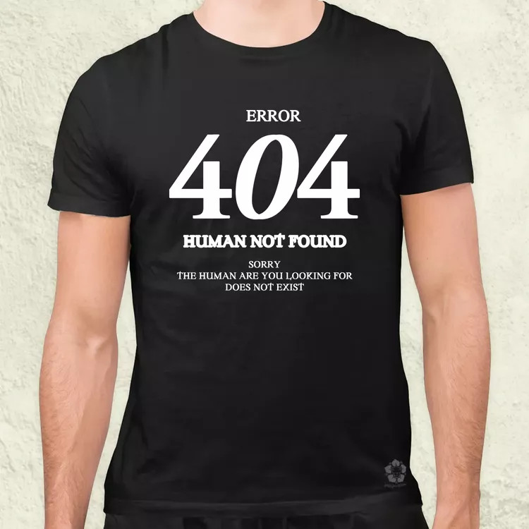 Human not found fehér férfi póló