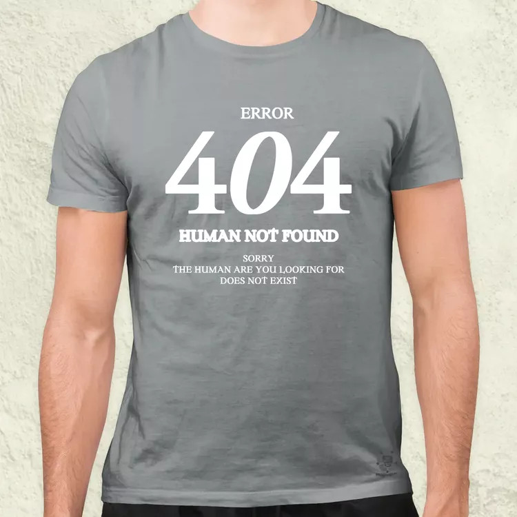 Human not found fehér férfi póló
