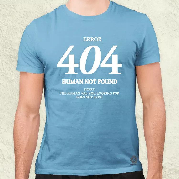 Human not found fehér férfi póló