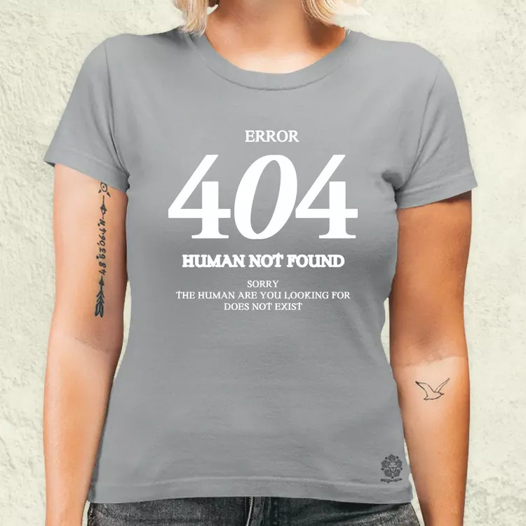 Human not found fehér női póló