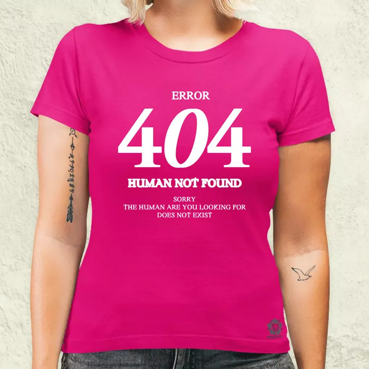 Human not found fehér női póló