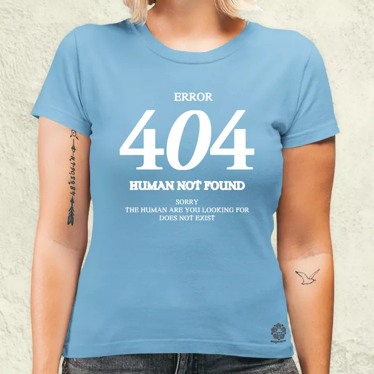 Human not found fehér női póló