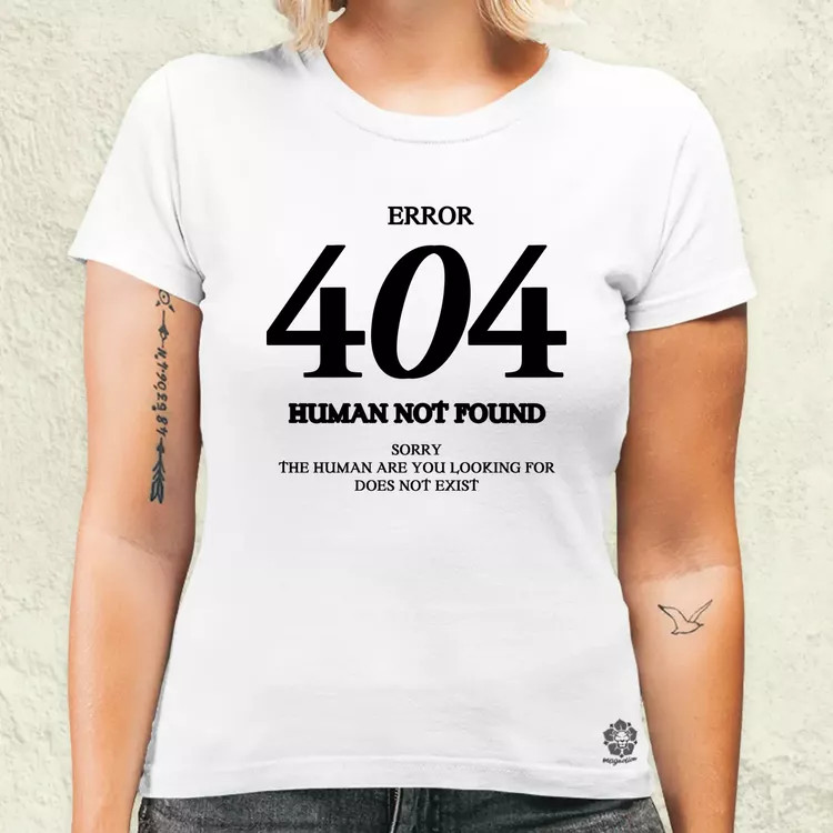 Human not found fekete női póló