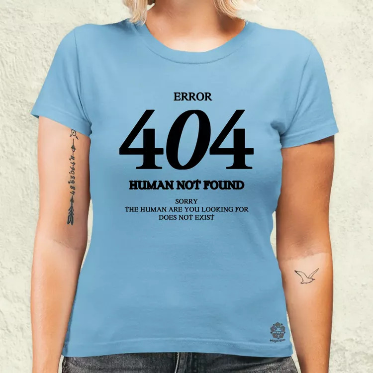 Human not found fekete női póló