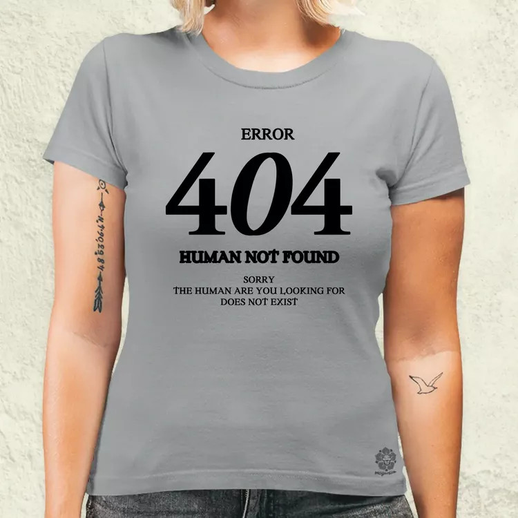 Human not found fekete női póló