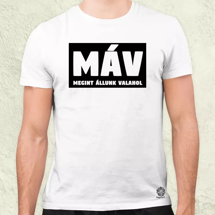 MÁV fekete férfi póló