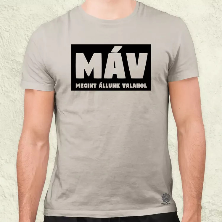 MÁV fekete férfi póló
