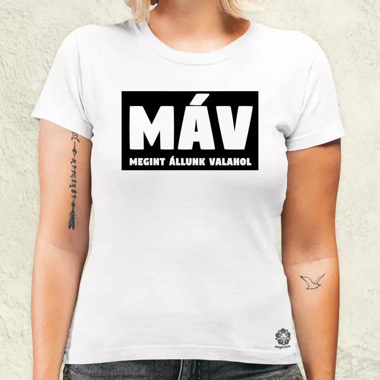MÁV fekete női póló