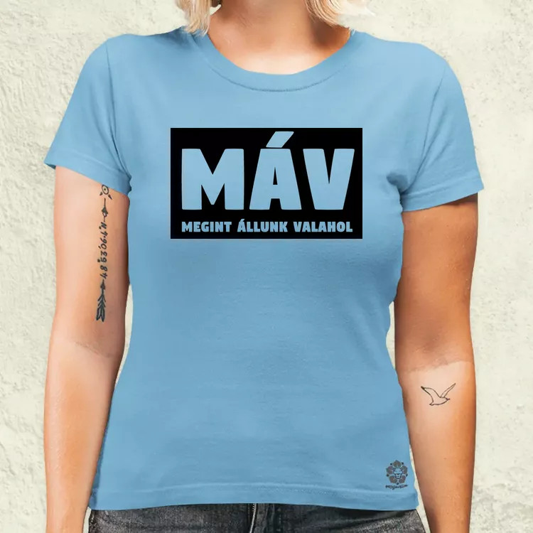 MÁV fekete női póló
