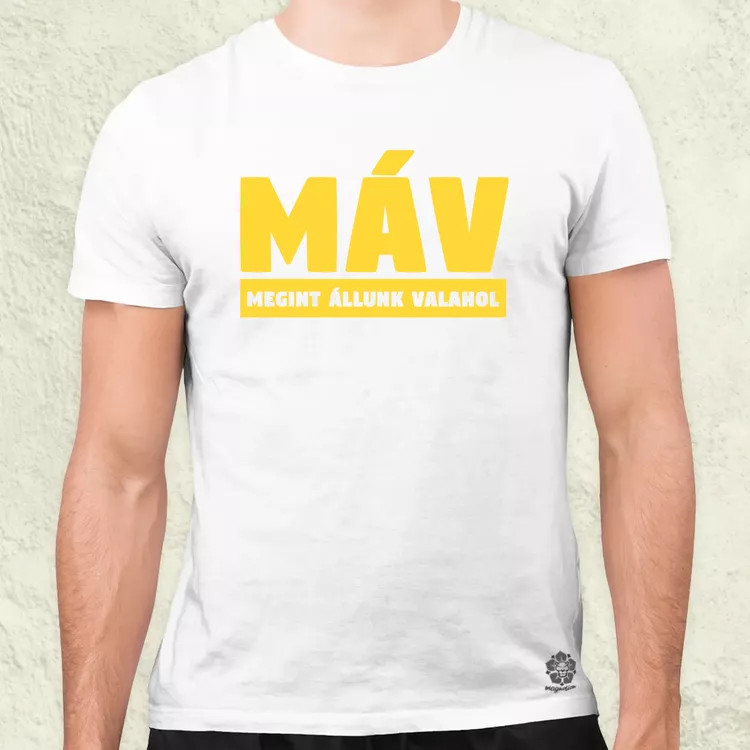 MÁV sárga férfi póló