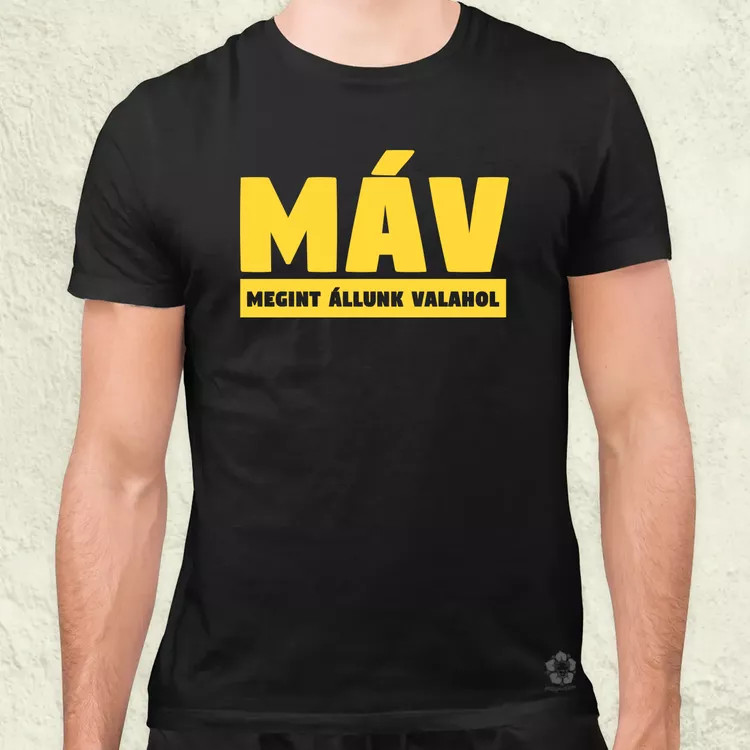 MÁV sárga férfi póló