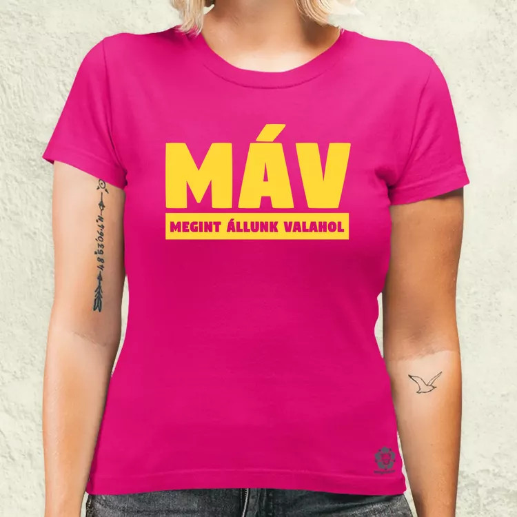 MÁV sárga női póló