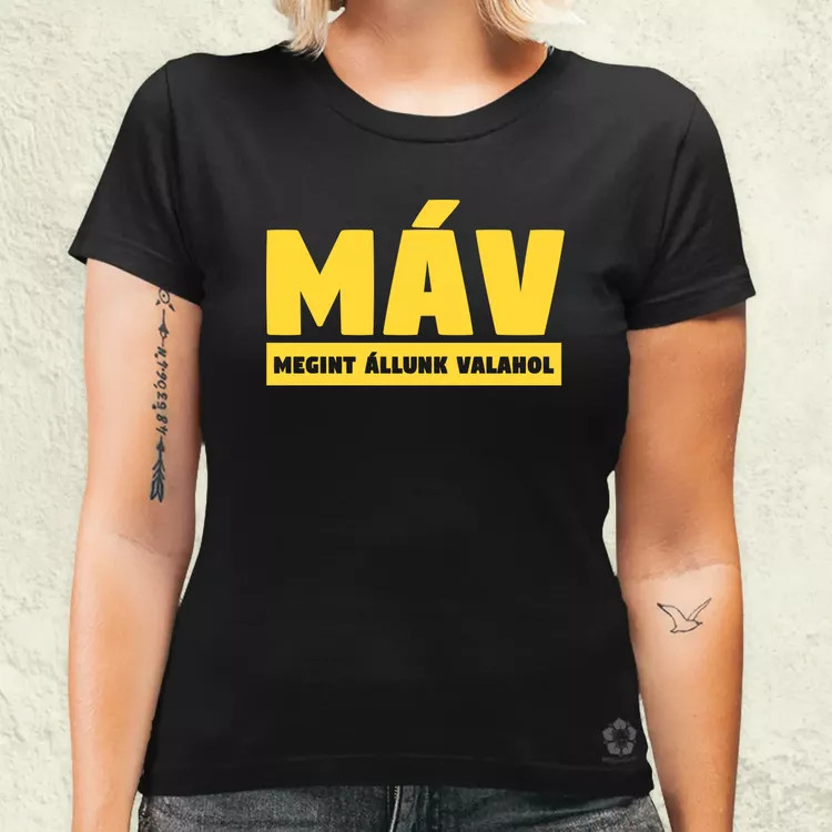 MÁV sárga női póló