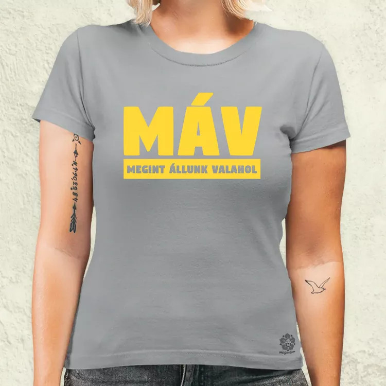 MÁV sárga női póló