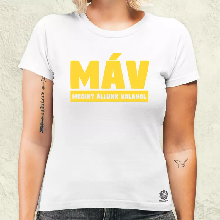 MÁV sárga női póló