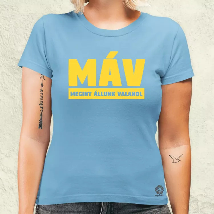 MÁV sárga női póló