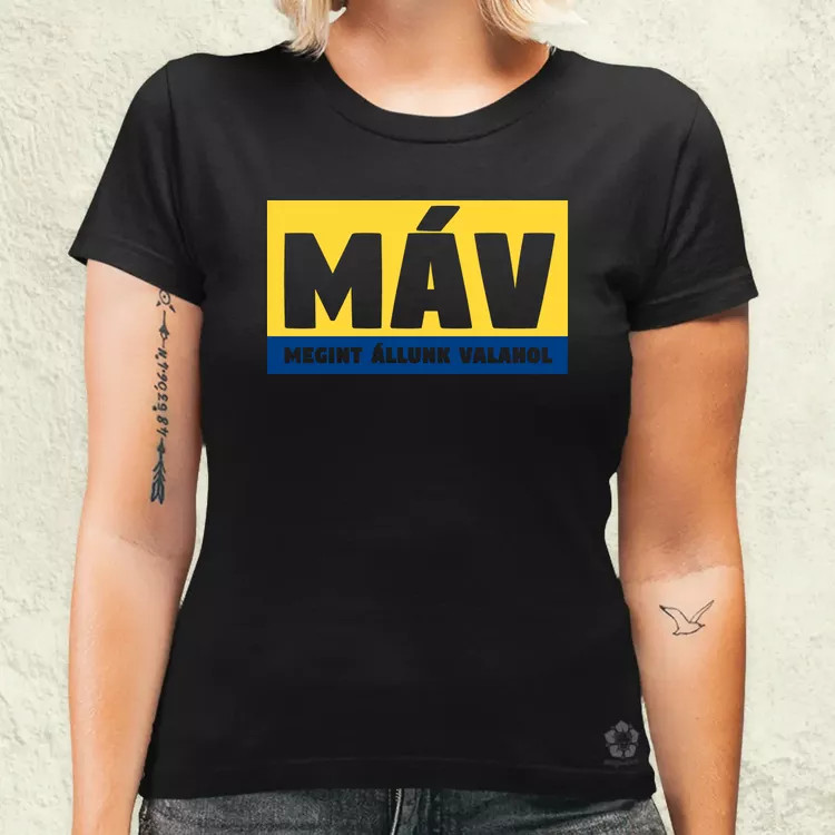 MÁV színes sárga női póló