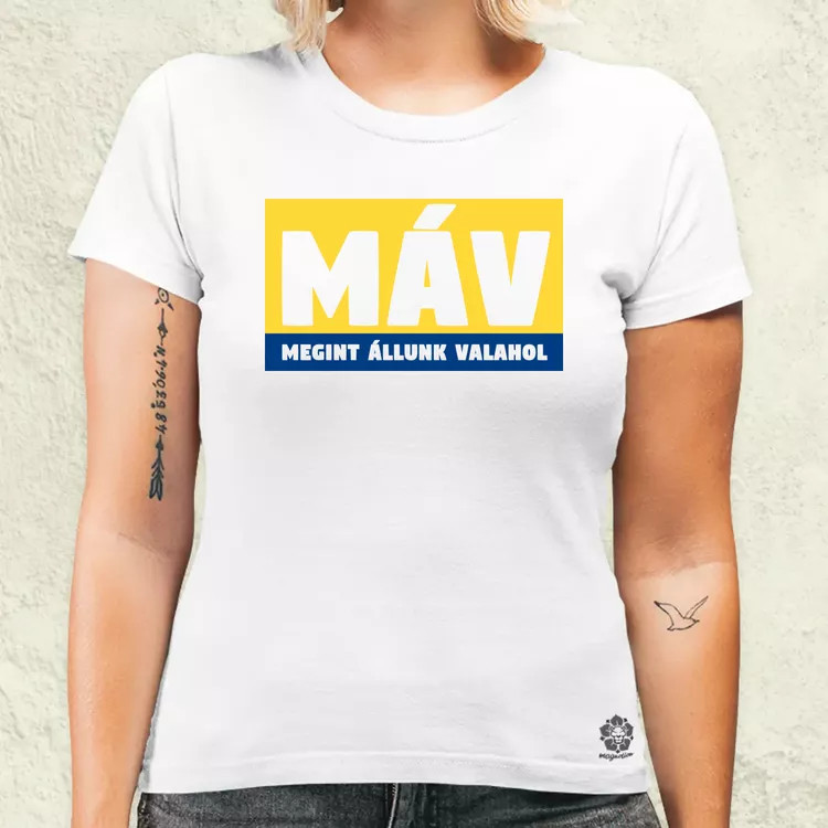 MÁV színes sárga női póló