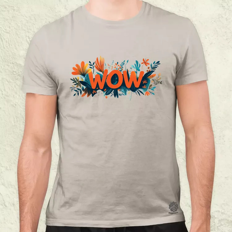 WOW felirat v2 férfi póló