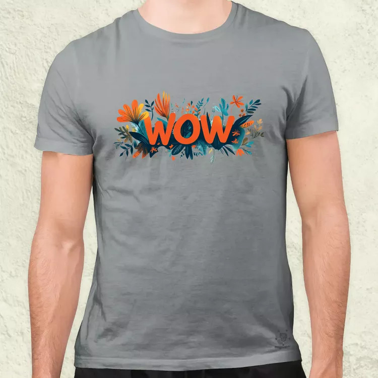 WOW felirat v2 férfi póló