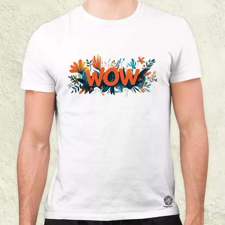 WOW felirat v2 férfi póló