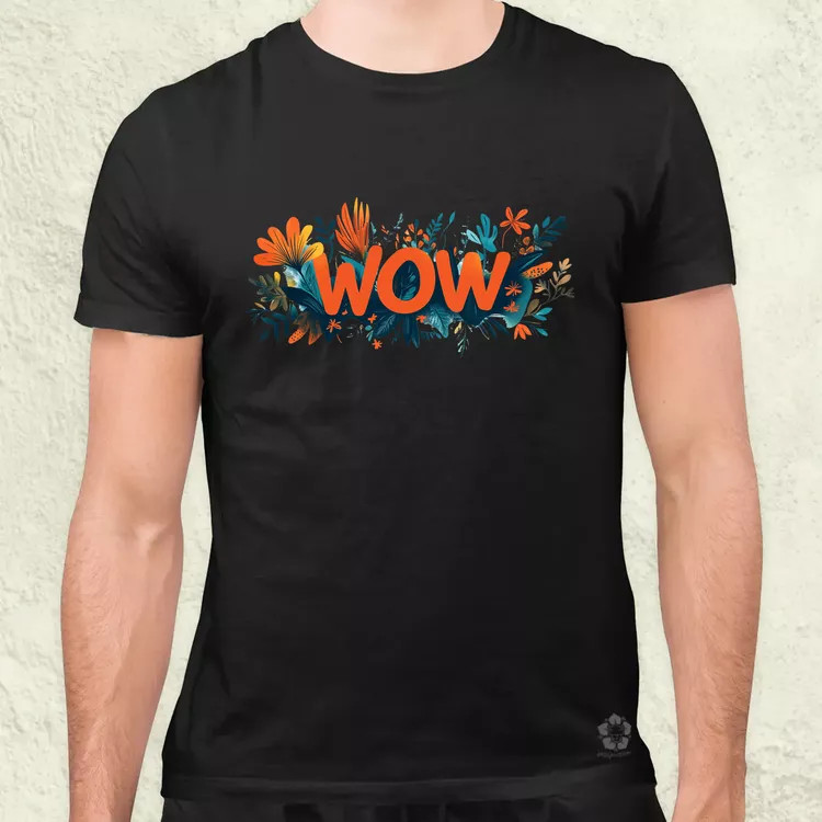 WOW felirat v2 férfi póló