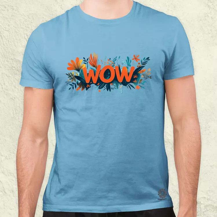 WOW felirat v2 férfi póló