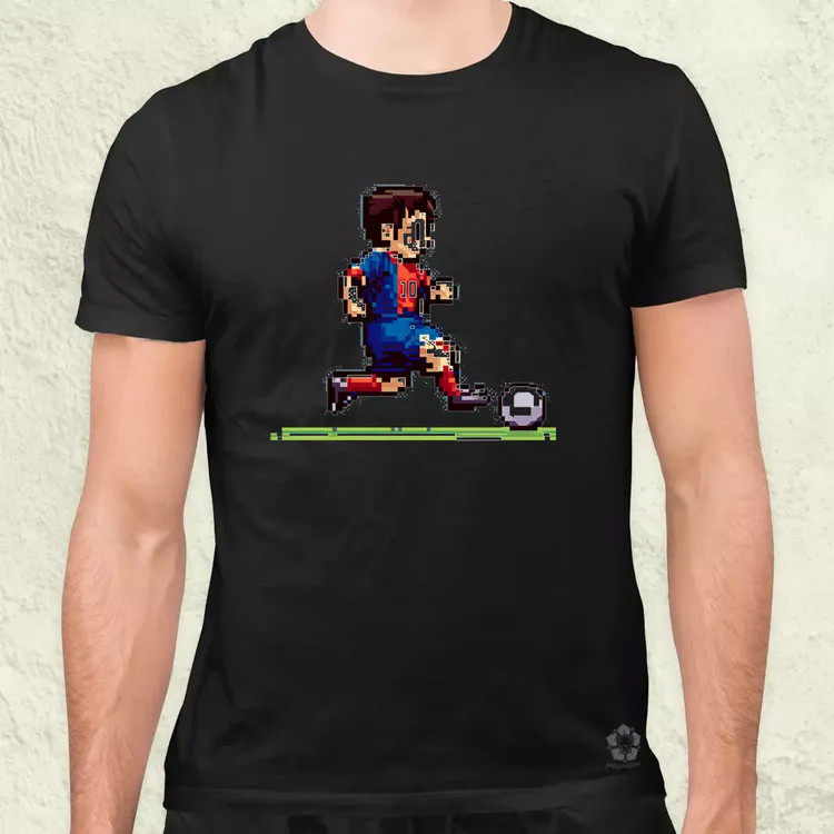 Messi labdával pixelart férfi póló