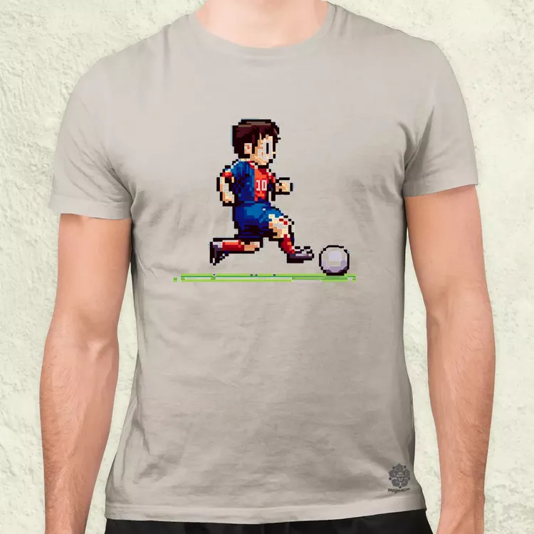 Messi labdával pixelart férfi póló