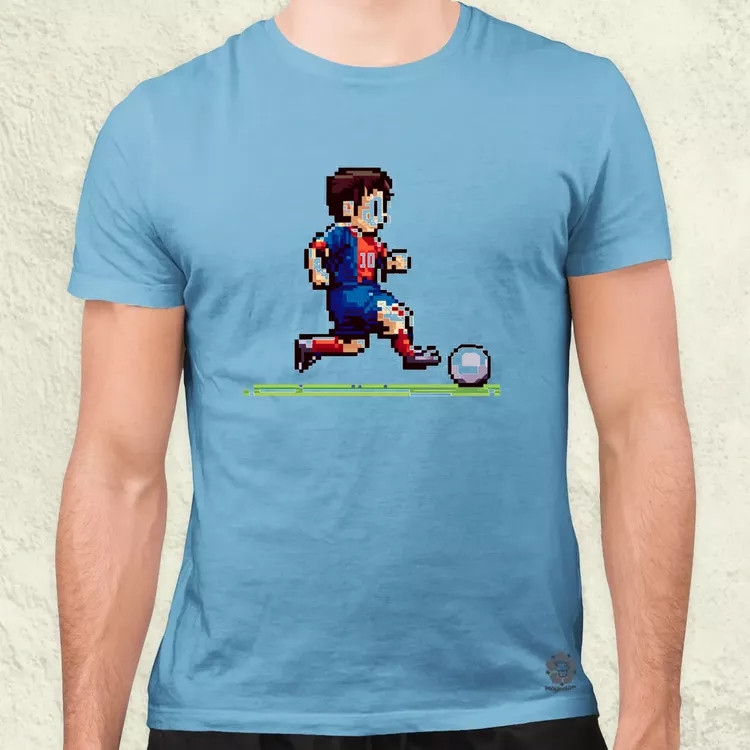 Messi labdával pixelart férfi póló