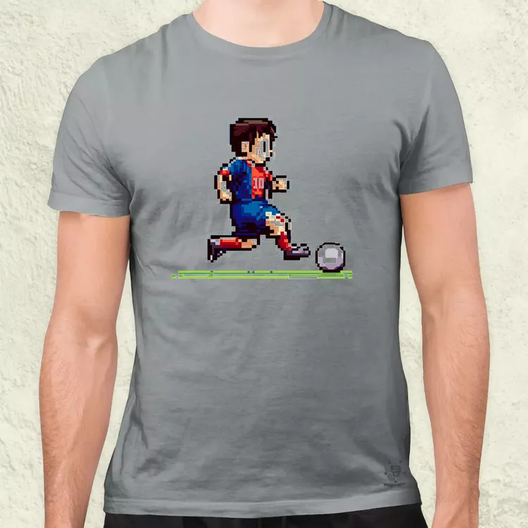 Messi labdával pixelart férfi póló