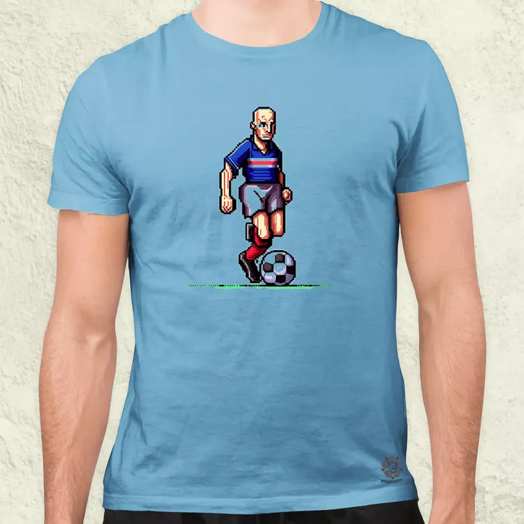 Zidane labdával pixelart férfi póló