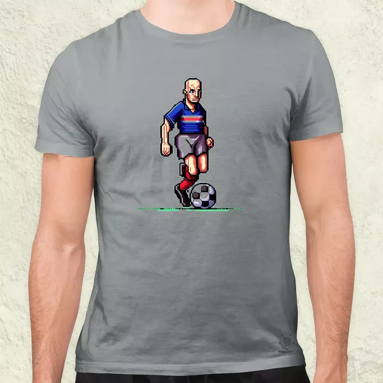 Zidane labdával pixelart férfi póló