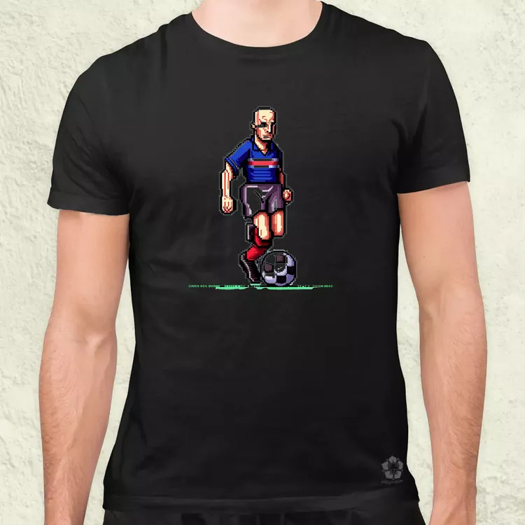 Zidane labdával pixelart férfi póló