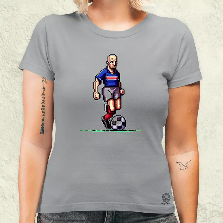 Zidane labdával pixelart női póló