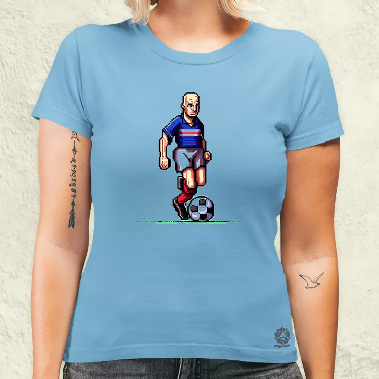 Zidane labdával pixelart női póló