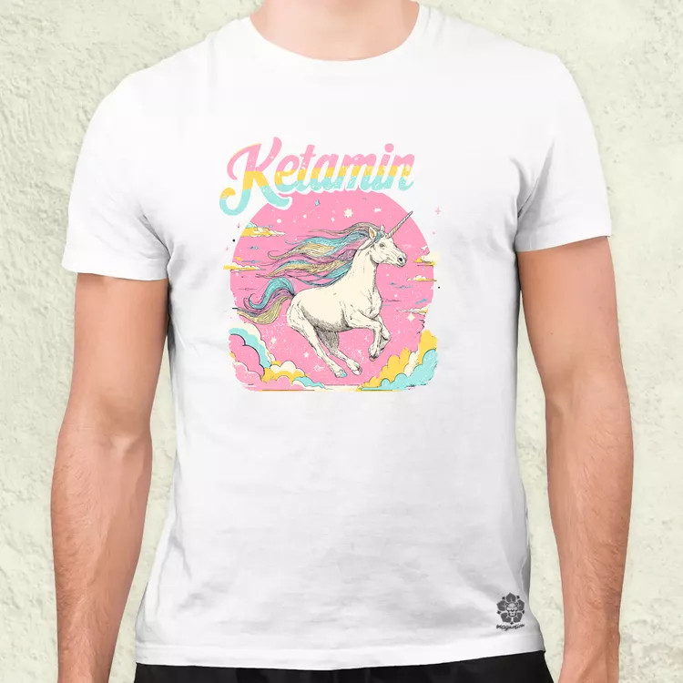 Ketamin unikornis férfi póló