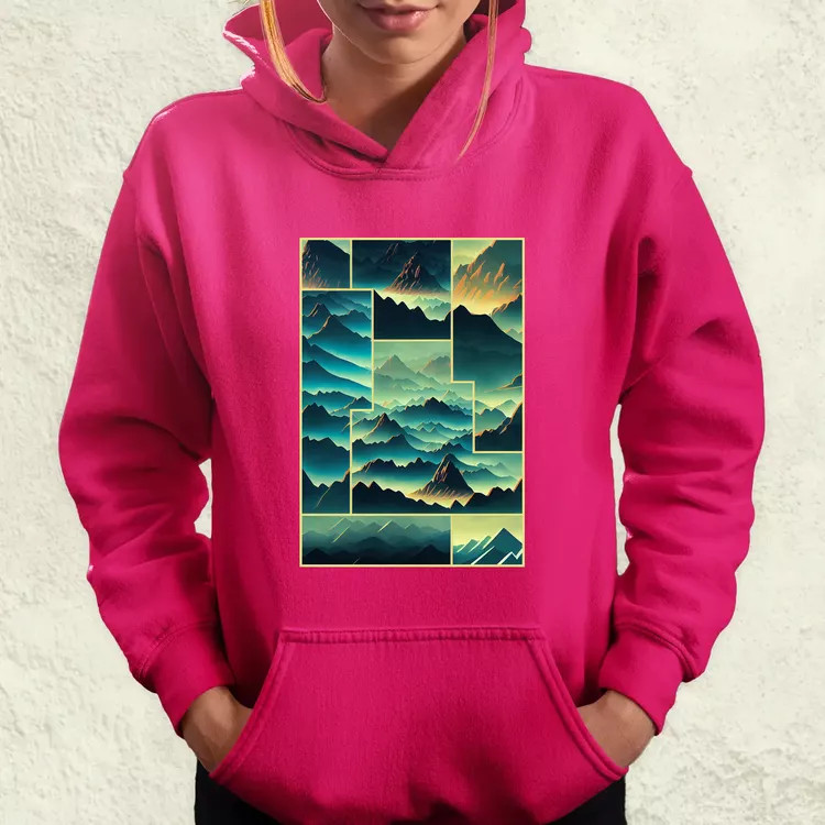 Hegyvonulat digitális művészet v1 női pulóver